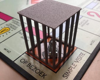 Aggiornamento prigione Monopoly prigione Monopoly stampata in 3D - Cella per Monopoly, esci di prigione gadget Monopoly gioco da tavolo aggiornamento regalo per gli amanti del Monopoly