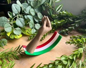 schwingende italienische Handgeste für Italienliebhaber, Gesto Italiano, italienische Geschenkhand, italienische Handgeste schwingende Bewegung, Italien-Gadgetgeste