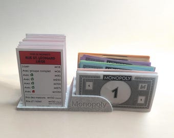 Organizzatore di gioco Monopoly - Porta carte e denaro Monopoly - Facile conservazione del Monopoly con stampa 3D - Aggiornamento del Monopoly - Porta materiale Monopoly