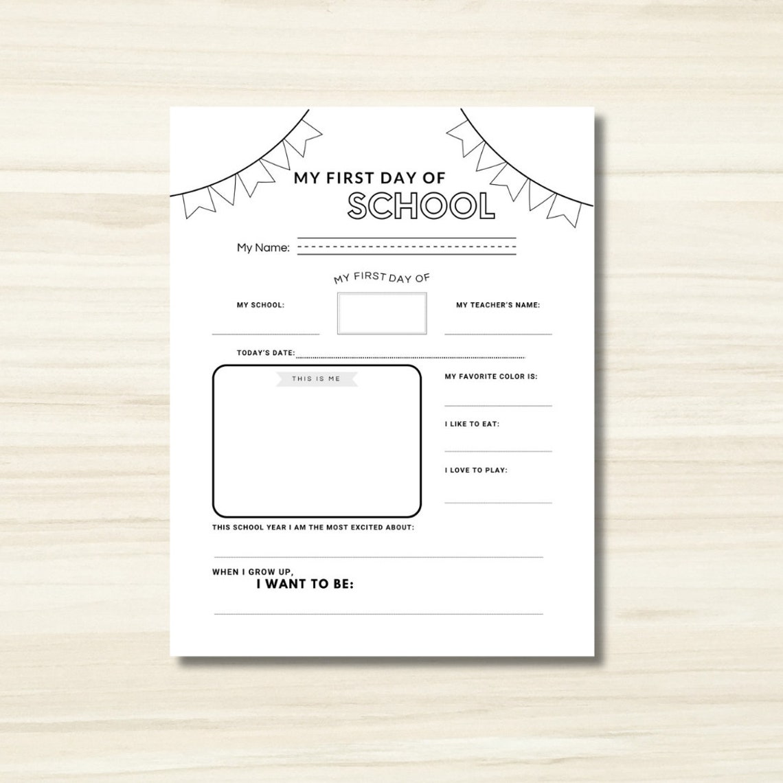 My First Day of School Printable, Back to School Interview, Back to ...