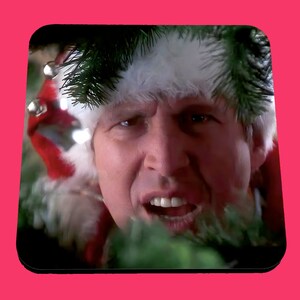 Hilarious Christmas Vacation Movie Coasters for iconic scenes Christmas comedy film for movie buffs laughter nostalgia festive gathering.
