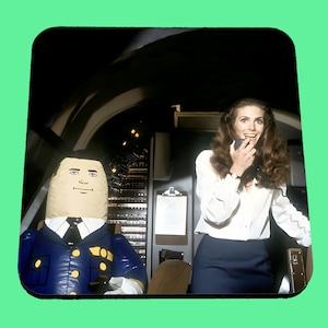 Fly High with Airplane! Movie Coaster Set Retro Comedy Décor Delight Leslie Neilson Striker Stryker