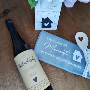 DOWNLOAD - Einzugsgeschenk, Etikett Weinflasche, Einweihung neues Zuhause, neue Wohnung, Einzug, Geschenk für den Umzug, witziges Geschenk