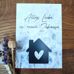 Karte zum Einzug Umzug, neues Haus, neue Wohnung, Postkarte, Geschenk zum Einzug, Geschenk zum Umzug, alles liebe im neuen Zuhause, Karte