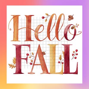 Hello Fall Clipart High Resolution PNG File With Transparent Background ...