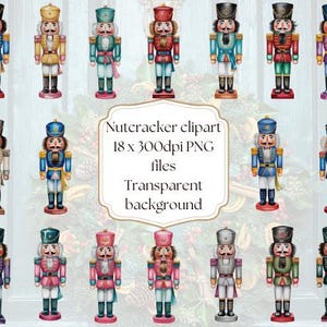 Nutcracker png clipart set, 18 high resolution PNG files, transparent background. Commercial use for any design.