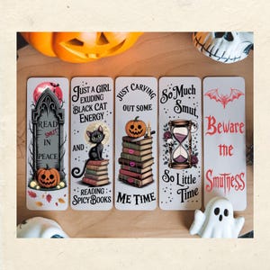 Halloween Smut Bookmark PNG set of 10 high resolution files transparent background and 2 PDF files for A4 and standard US letter size.