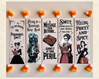 Halloween Smut Bookmark PNG set of 10 high resolution files transparent background and 2 PDF files for A4 and standard US letter size. Set 3