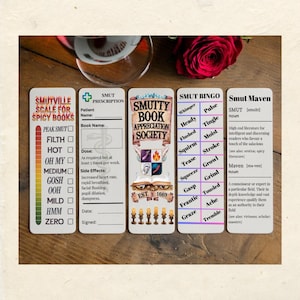 Marque-page Smut PNG, ensemble de 10 fichiers haute résolution arrière-plan transparent et 2 fichiers PDF pour l'impression au format A4 et lettre US standard.