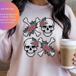 Tête de mort xoxo png et svg avec os croisés. 1 fichier PNG haute résolution avec fond transparent et 1 fichier SVG. Utilisation commerciale gratuite, y compris POD.