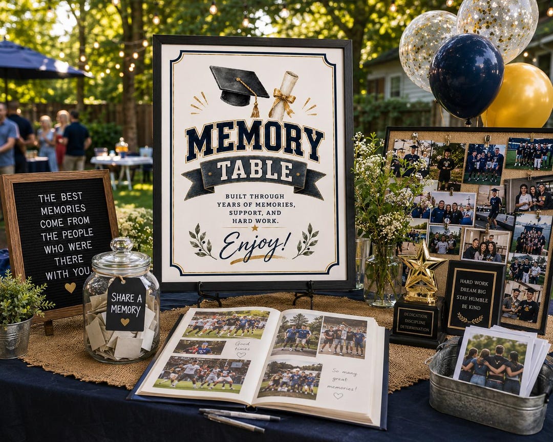 Memory Table Printable Sign, Graduation Party Decor, Graduation Memory ...