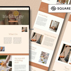 Wellness Coach Website Template, Orange Squarespace 7.1 Template, Premium Squarespace Template, Holistic Health Coach Website Template
