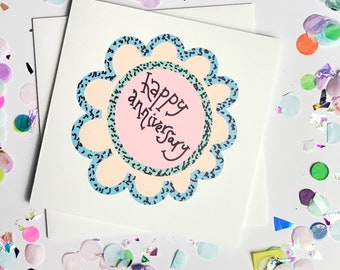 Anniversary Card Flower | Free Postage