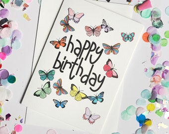 Happy Birthday Butterflies Card | Free Postage