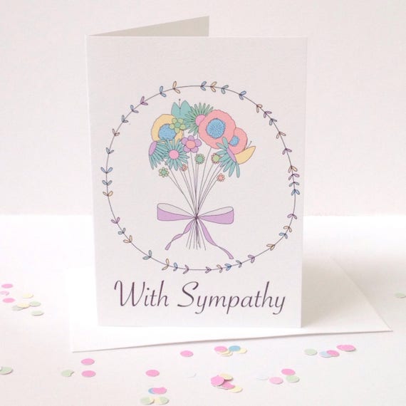 Handmade Personalised Sympathy/Bereavement Card Freepost *Blank Inside*