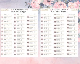 Bible Reading Plan | Bible in a Year | Bible Reading Tracker | Daily Bible Study Planner| Christian Printable | Bible Study