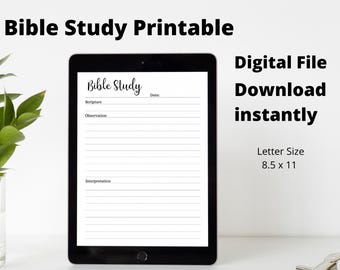 Bible Study Printable, Bible Study Journal, Christian Journal Printable ...