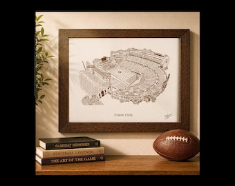 Folsom Field Art Print, Hand Drawn Football Stadium Illustration, Personalized Gift