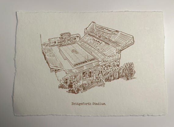 Bridgeforth Stadium James Madison Art Print: Hand-drawn Pen & Ink