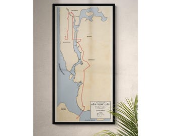 Personalized Running Gift.  Custom Map of the New York City Marathon.