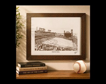 San Francisco Oracle Park Print, Hand Drawn Baseball Stadium Illustration, Personalized San Francisco Giants Gift, Custom Sports Fan Art