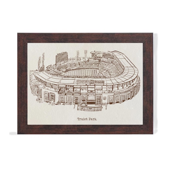 Truist Park Atlanta Braves Art Print: Hand-Drawn Pen & Ink Illustration