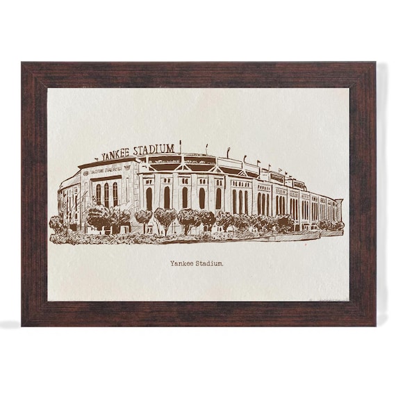 Yankee Stadium Pen & Ink Print: Baseball Fan Gift, Recycled Cotton Paper