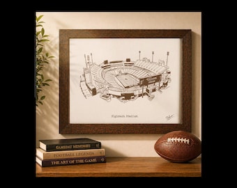 Buffalo Highmark Stadium Art Print, Hand Drawn Football Stadium Illustration, Personalized Buffalo Bills Gift