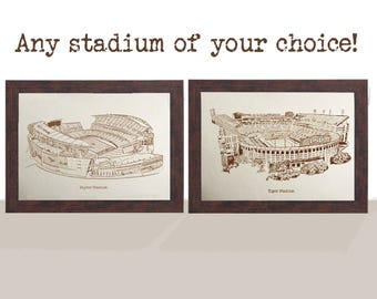 Football Stadium Art Print: Hand-Drawn Pen & Ink Illustration (Digital Download)
