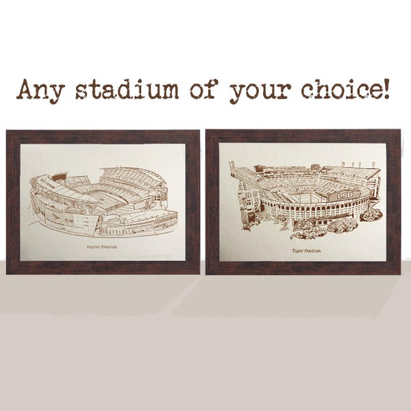 Impression d'art personnalisée stade de football | Illustration personnalisée | Cadeau de fan de sport