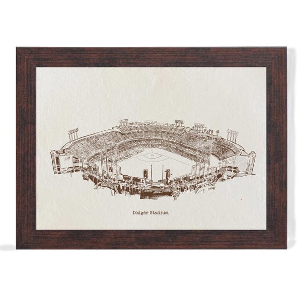 Dodger Stadium Art Print: Hand-Drawn Pen & Ink Illustration