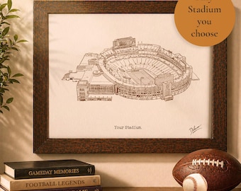 Custom Stadium Print | Any Football or Baseball Stadium | Personalized Sports Venue Art