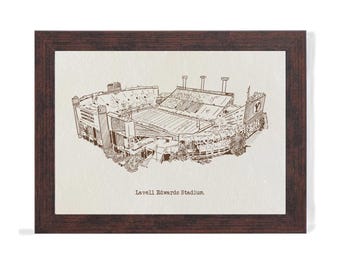 LaVell Edwards Stadium Art Print: Hand-Drawn Pen & Ink Illustration