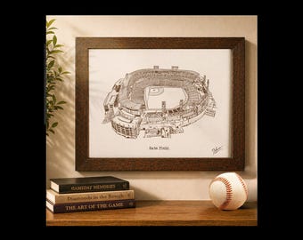 Chicago Rate Field Print, Hand Drawn Baseball Stadium Illustration, Personalized Chicago White Sox Gift, Custom Sports Fan Art