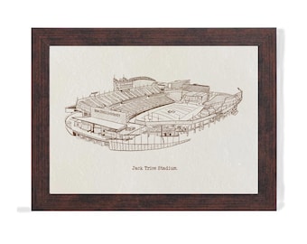 Jack Trice Stadium Art Print: College football Hand-Drawn Pen & Ink Illustration