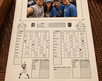 Vintage Baseball Scorecard with Photo: Personalized Sports Gift