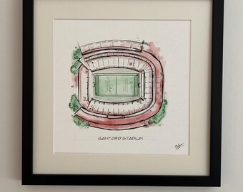 Sanford Stadium Sketch Print, Personalized Stadium Wall Art, Custom Venue Artwork, Sports Fan Gift
