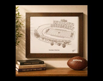 Goodman Stadium Art Print, Hand Drawn Football Stadium Illustration, Personalized Gift