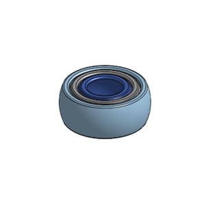 Könnte beinhalten: Nahaufnahme eines blauen und grauen Kugellagers mit einem blauen Zentrum.