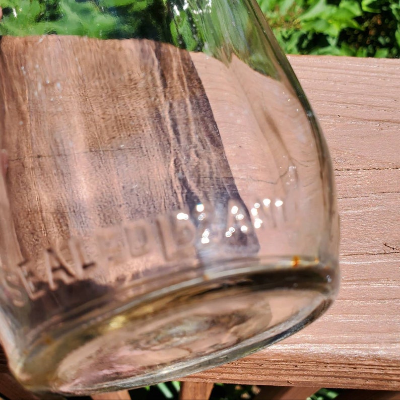 Vintage Milk Bottle Square One Quart 1965 Lamb Glass Co Etsy