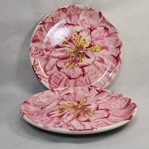 Vtg Essex Collection Kate Williams Camellia&#39;s Sula Salad Plates 8&quot; Set 2 Dishes