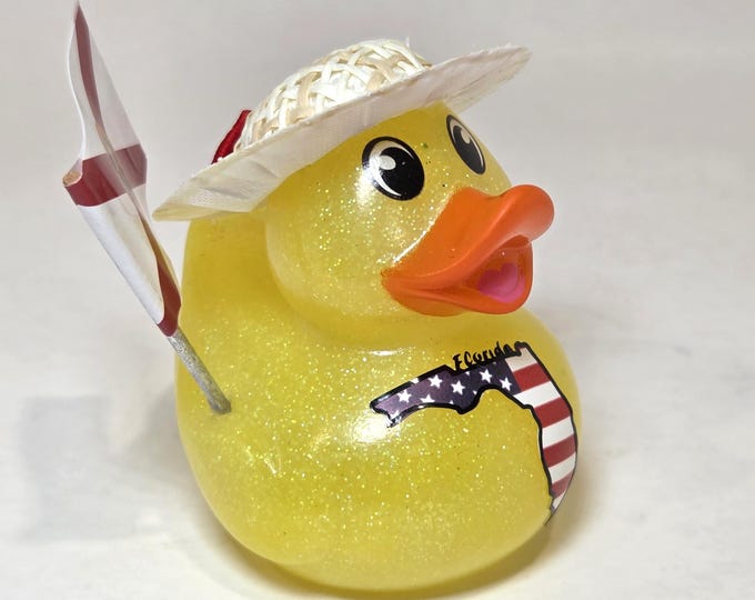 FLORIDA Rubber Duck Flag Gift Bedazzled Collectible Cruise