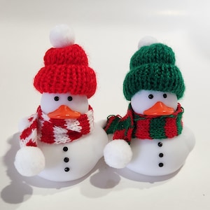 SNOWMAN Rubber Duck Gift Christmas Winter Bedazzled Collectible Rubber Duckie Gift Rubber Ducks Cruise Ducks