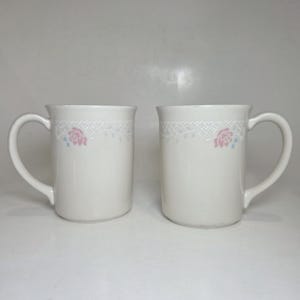 Vintage Corelle Corning Corningware BLOSSOMS IN LACE Cups Mugs Set of 2