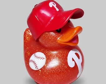 PHILADELPHIA PHILLIES Rubber Duck Gift Bedazzled Duck Cruise Dashboard Ducks