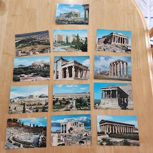 Cartolina illustrata anni '60 Atene Grecia Acropoli Partenone Cariatidi Non spedita 15