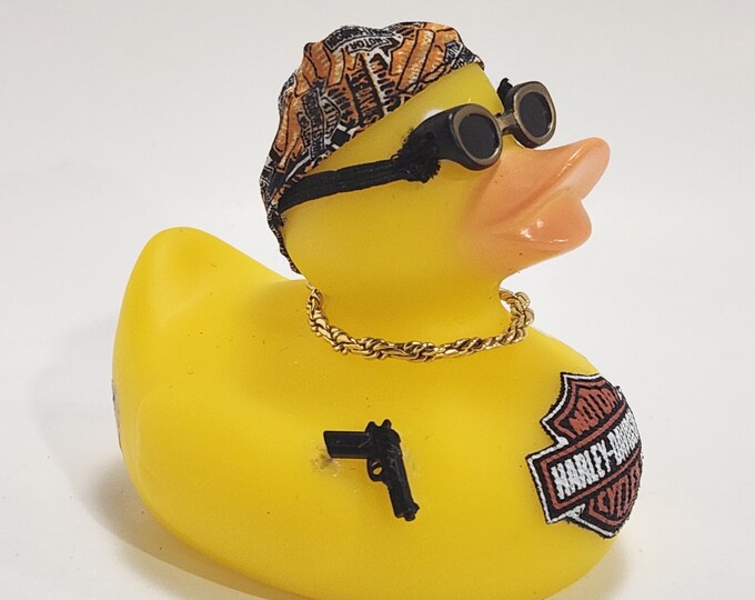 BUDDY HD Harley Davidson Pistol Rubber Duck Gift Bedazzled Unique Ducks