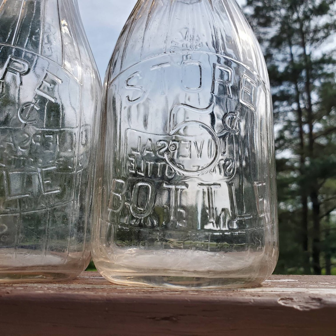 Vintage Milk Bottles Universal Store Bottle 5 Cents Quart Etsy