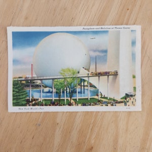 Vintage 39-40 Weltausstellung NYC Souvenir Karte Perisphere Helicline 69