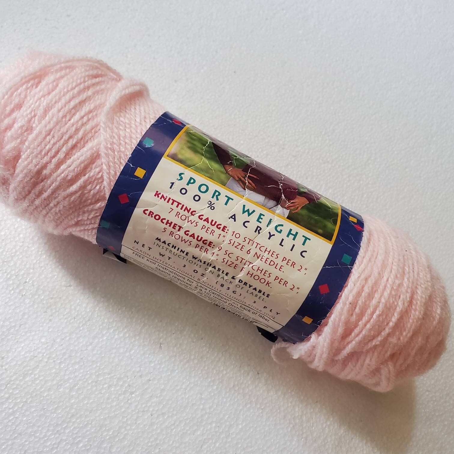 Vtg Baby Pink Sport Knitting Crochet Yarn Acrylic 7 Oz 3 Ply
